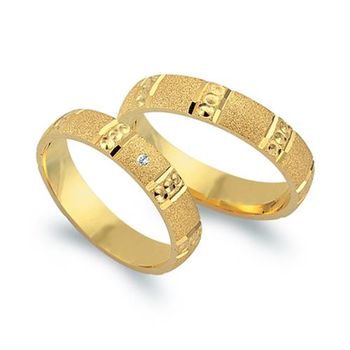 Alianzas 14 quilates oro amarillo con diamante