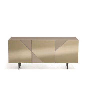 Aparador con 3 puertas con espejo beige cm180x50 h80