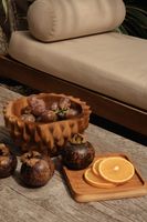 plato de madera de teca en marron 85x85x2 cm