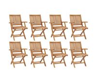 sillas de jardin plegables 8 unidades madera maciza de teca