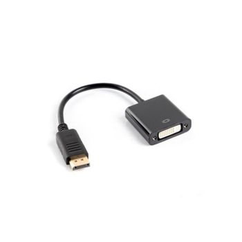 Adaptador Lanberg AD-0007-BK DisplayPort a DVI-D 0,1m Macho-Hembra Derecho