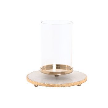Portavela Marmol Cristal 25x25x27 Blanco