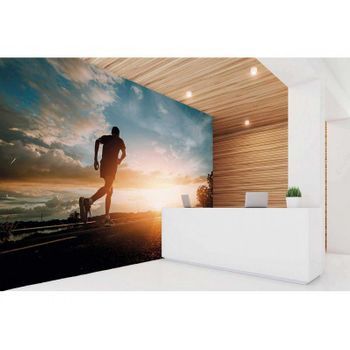 Fotomural Vinilo Running Carretera Atardecer 350 X 250 Cm
