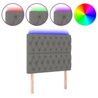 cabecero con luces led tela gris oscuro 100x7x118128 cm