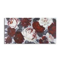 cuadro sobre lienzo multicolor con flores 120x37x60 cm