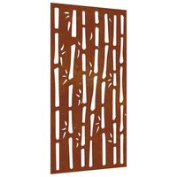 adorno de pared de jardin acero corten diseno bambu 105x55 cm vidaxl