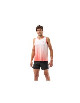 Camiseta de Running Compressport Performance Fluo Rojo/Blanco
