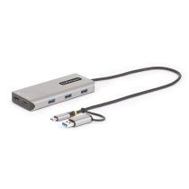 StarTech.com Adaptador Multipuertos USB-C - HDMI Doble (4K30Hz/1080p60Hz) - Hub LadrÃ³n 3x USB-A - Mini Docking Station de Viajes - Docking Station USB Tipo C con Cable Integrado de 40cm