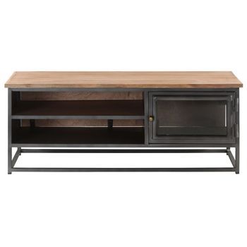 Mesa De Centro，mesa Auxiliar，mesa De Café De Madera Maciza De Acacia Gris 90x50x35 Cm