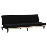 sofa cama  cama para adultos con portavasos tela negro