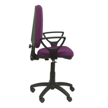 Silla De Oficina Ergonómica Con Mecanismo De Contacto Permanente Y Regulable En Altura  Asiento Y Respaldo Tapizados En Tejido Bali Color Morado (brazos Fijos Incluidos) Piqueras Y Crespo Modelo 04cp