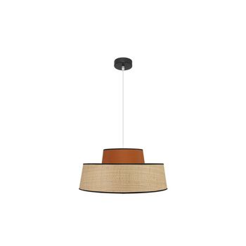 Colgante JIA de una luz calabaza/natural FABRILAMP