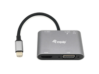 adaptador usb-c 5in1 hdmi 4k vga usb 30 tipo a  usb-c carga 100w equip 133483
