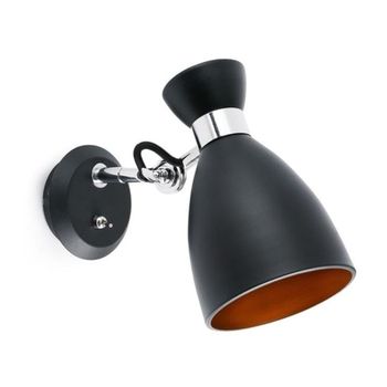 Aplique acero negro mate 12x24.5x19 cm