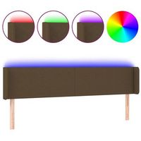 cabecero con led de tela marron oscuro 163x16x7888 cm vidaxl