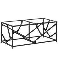 mesa de centro de acero y tapa vidrio transparente 985x50x41cm vidaxl