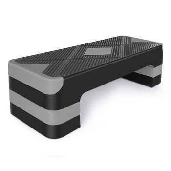 Step De Aeróbic - Accesorio De Fitness - Polietileno - Gris (68.58x27.94x20.32cm)