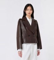 weekend max mara para mujer 2625446051650 chaqueta de cuero felino marron 42 casual piel
