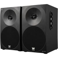 woxter dynamic line 410 r altavoces estereo 20  auto amplificados con 150w  ideal para pc estudio dj madera woofer de 4 pulgadas 2 tweeter 35 mm rca control volumen agudos graves -