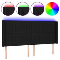cabecero cama con led  panel de cabecera de tela negro 163x16x118128 cm