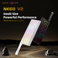teclado mecanico con cable ajazz nk68 v2 diseno compacto 65 plug and play teclado de 68 teclas con retroiluminacion colorida para pc