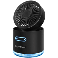 aigostar fairy - mini ventilador nebulizador deposito 300ml con usb 3 velocidades 7 colores iluminacion 2 modos de pulverizacion ventilador mini humidificador apagado automatico negro