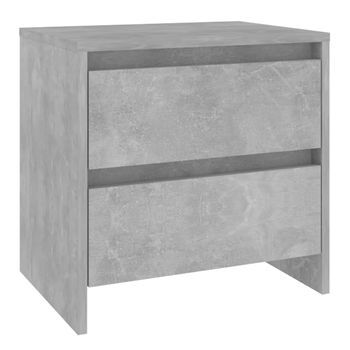 Mesita De Noche Madera Ingeniería Gris Hormigón 45x34,5x44,5 Cm Vidaxl