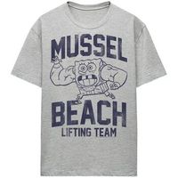 spongebob squarepants camiseta mussle beach lifting team para mujer