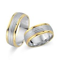 alianzas 18 quilates oro amarillo-blanco 3 diamantes