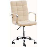 silla de oficina deli v2 simil cuero crema 59x54x92 cm clp