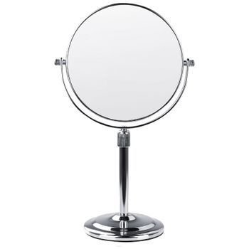 Espejo De Maquillaje De Metal Plateado 20 Cm Tocador Doble Cara Aumento Aveyron