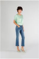 vaqueros cropped de denim acampanado medium blue 29