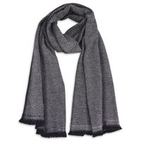 bufanda de cachemira y lana gris plateado  antracita 40 x 190 cm