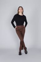 pantalones acampanados cropped de tejido jacquard chocolate check