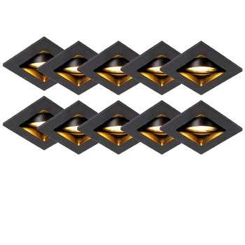 Set de 10 focos empotrables negros wifi gu10