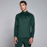 camiseta de entrenamiento con cremallera de 14 para hombre de mp - esmeralda oscuro - s