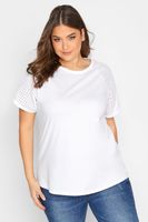 yours camiseta algodon blanca mangas con bordados calados mujer curvy y tallas grandes yours