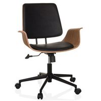 silla de oficina  silla giratoria  silla concha cenca ii polipiel negro hjh living