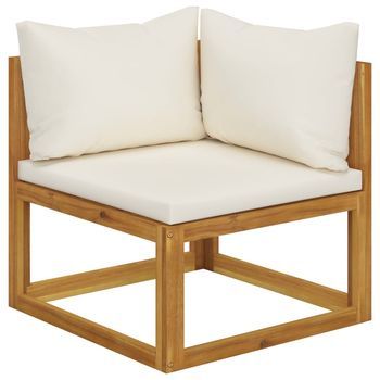 Banco De Jardín De 2 Plazas | Banco De Exterior | Silla De Jardín Con Cojines Blanco Crema