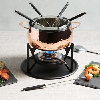 Artesa Hand Finished Copper Effect Fondue Set