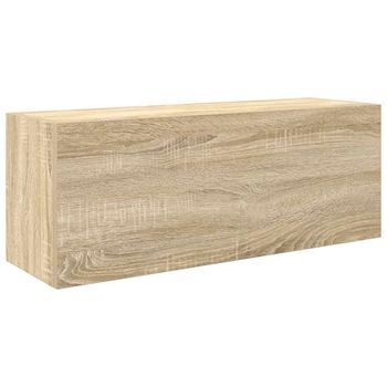 Mueble De Pared Baño Madera Ingeniería Roble Sonoma 80x25x30 Cm Vidaxl