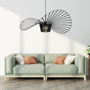 Lámpara Colgante Moderna Estilo Sombrero E27 Negra Ø 60cm Máx. 40w (sin Bombilla) Zmh