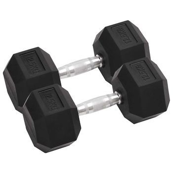 Mancuernas 2 Unidades Total Hierro Fundido 12,5 Kg Vidaxl