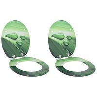 asiento de inodoro de cierre suave 2 uds gota verde 44 x 38 cm vidaxl