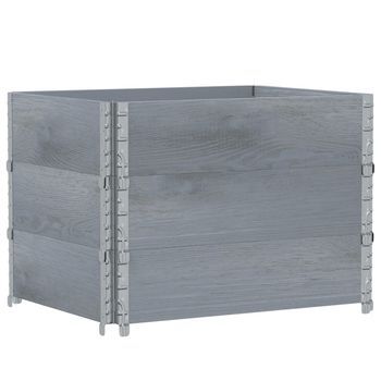 Collares De Palets 3 Uds Madera Maciza De Pino Gris 80x60 Cm Vidaxl
