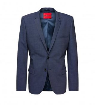 HUGO para hombre. 50495628 Americana Colbert azul (90), Casual, Clásico, Poliéster