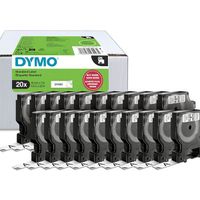 dymo 2231632 cinta adhesiva negra sobre blanco de 12 mm paquete economico de 20 unidades original