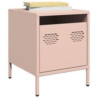 mesita de noche - mueble de dormitorio - acero laminado en frio - rosa 35x39x435cm
