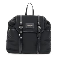 mochila de nailon con correas ajustables black