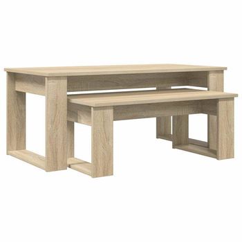 Juego De Mesas De Centro 2 Pcs Roble Sonoma 100 X 50 X 42 Cm Vidaxl